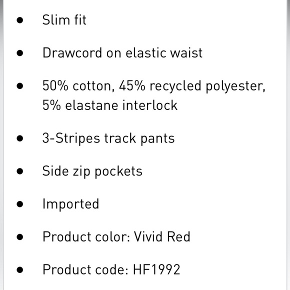 Adidas Original Red Track Pants - Picture 14 of 15